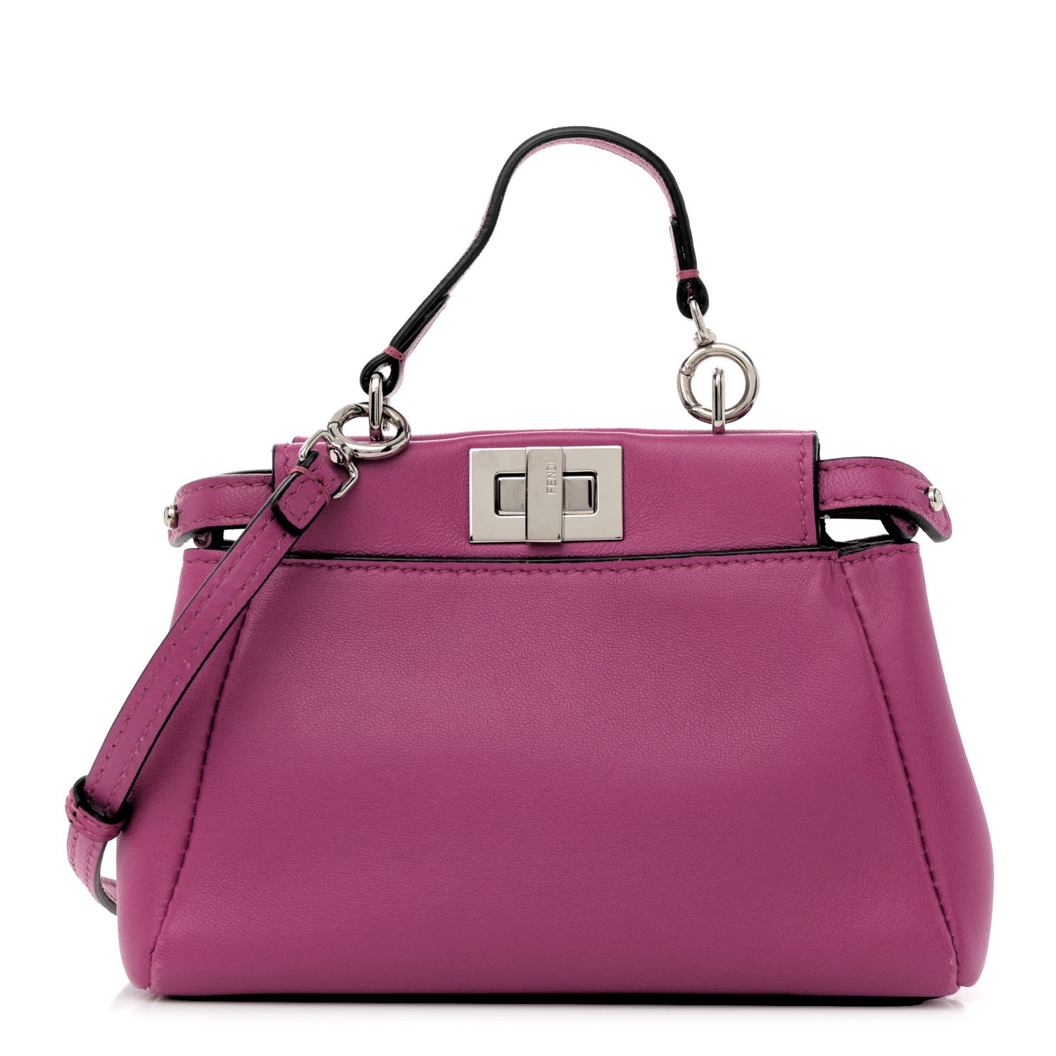 Fendi Nappa Nano Peekaboo Satchel Magenta 1 of 12