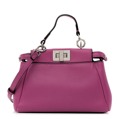 Fendi Nappa Nano Peekaboo Satchel Magenta 1 of 12