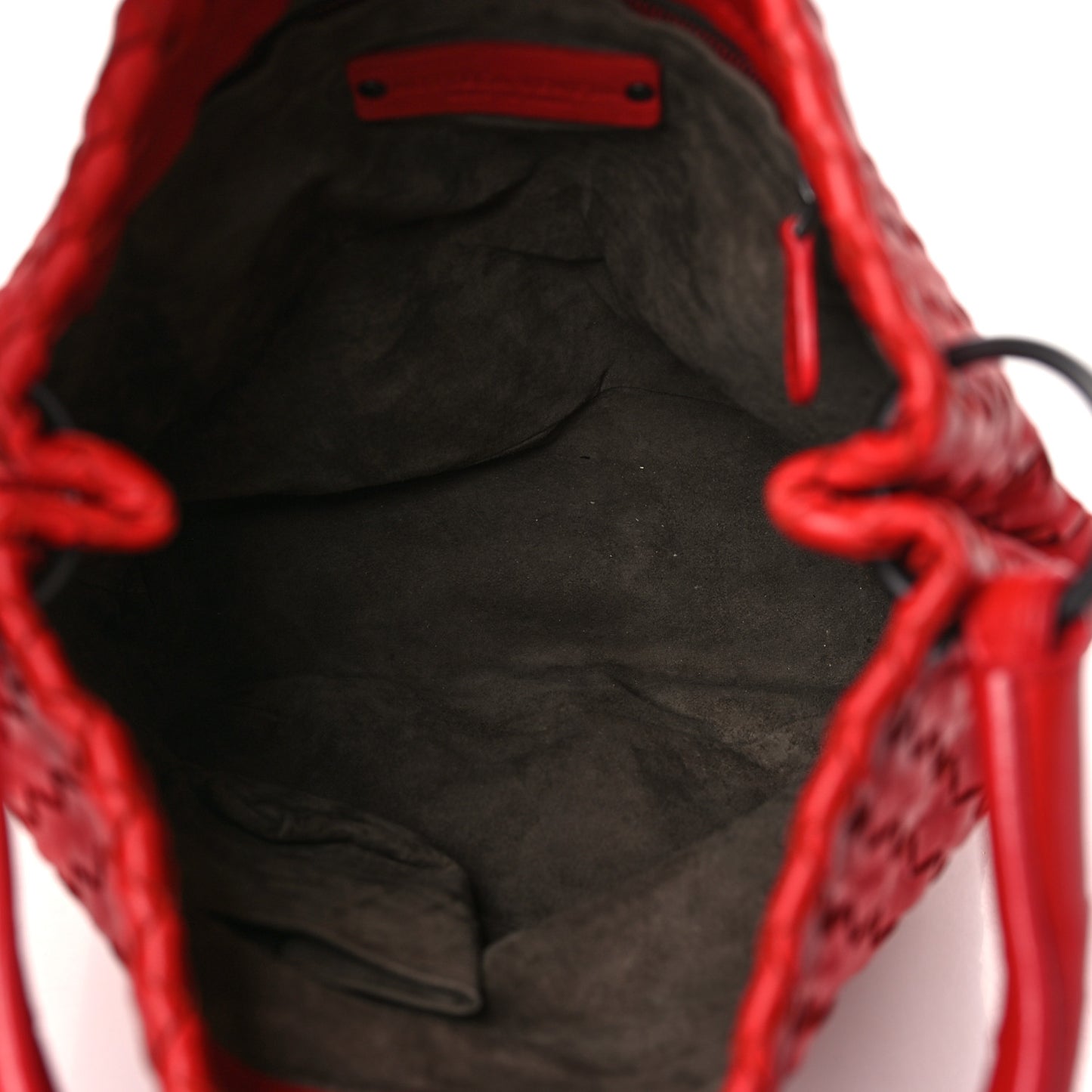 Nappa Intrecciato Bucket Bag Red