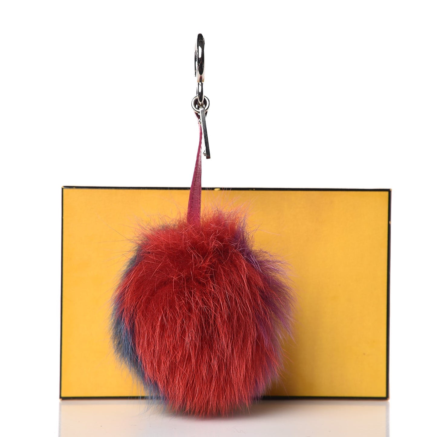 Fox Fur Pom Pom Bag Charm Shadow Violet