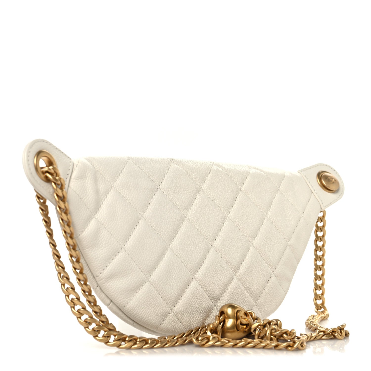 Chanel Caviar Quilted Sweetheart Belt Bag White 3 of 10