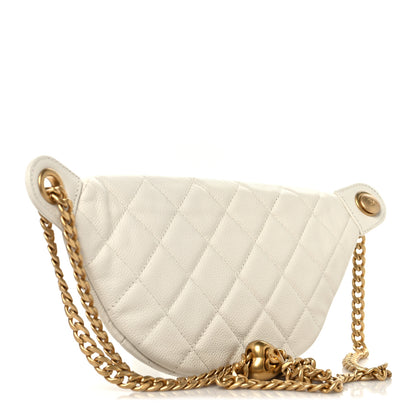 Chanel Caviar Quilted Sweetheart Belt Bag White 3 of 10
