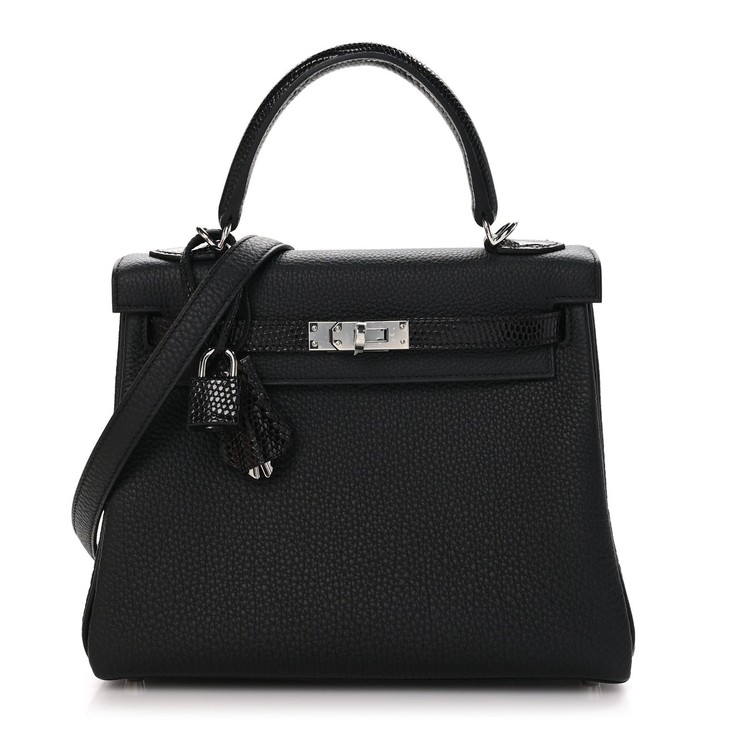 Togo Lizard Kelly Retourne Touch 25 Black