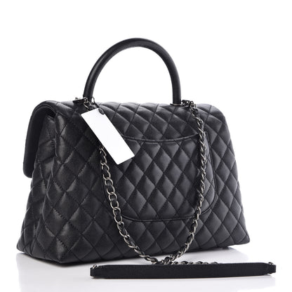 Chanel Caviar Quilted Medium Coco Handle Flap Black 3 of 10