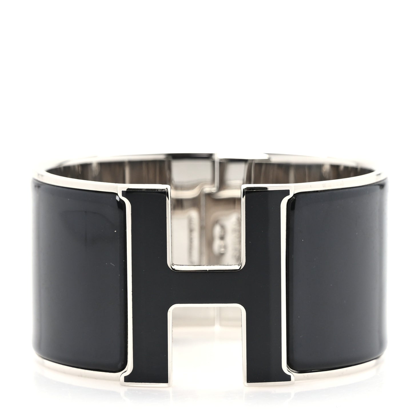 Enamel Extra Wide Clic Clac H Bracelet PM Black