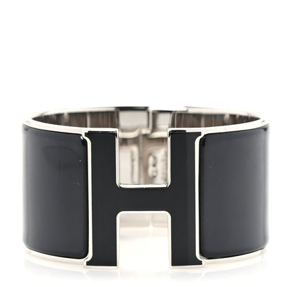 Hermes Enamel Extra Wide Clic Clac H Bracelet PM Black 1 of 5