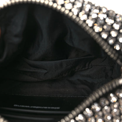Alexander Wang Mesh Crystal Rhinestone Mini Heiress Pouch Black Silver 5 of 8