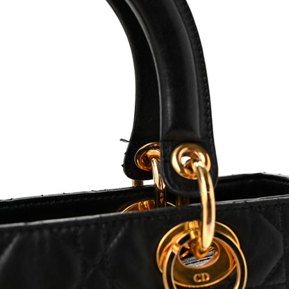Christian Dior Lambskin Cannage Medium Lady Dior Black 10 of 10