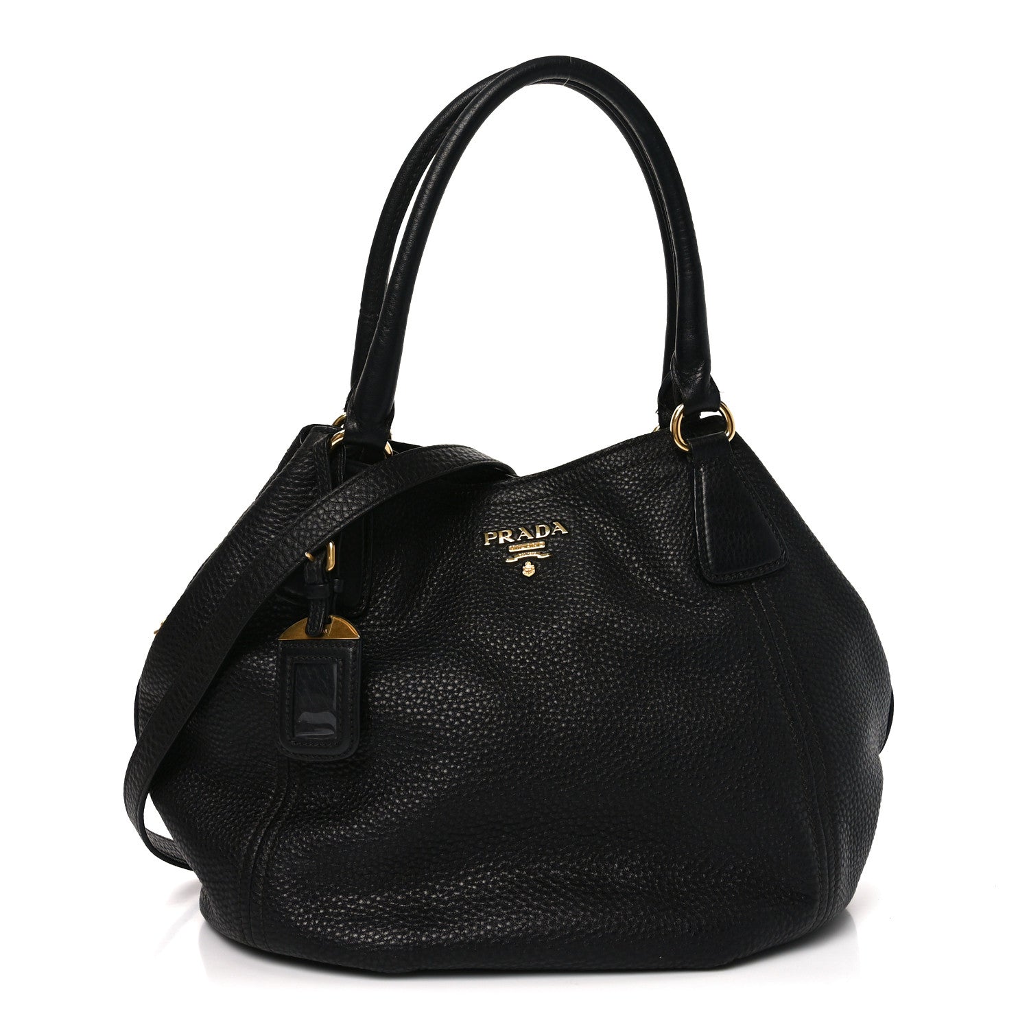 Prada Vitello Daino Tote Black 1 of 10