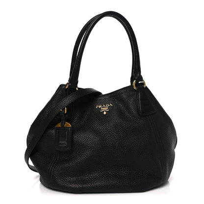 Prada Vitello Daino Tote Black 1 of 10