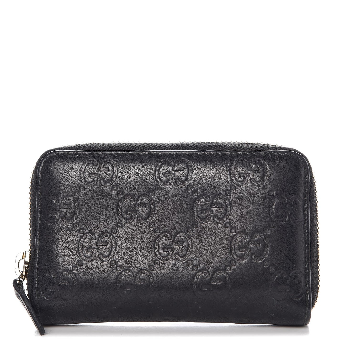 Guccissima Zip Around Card Case Black