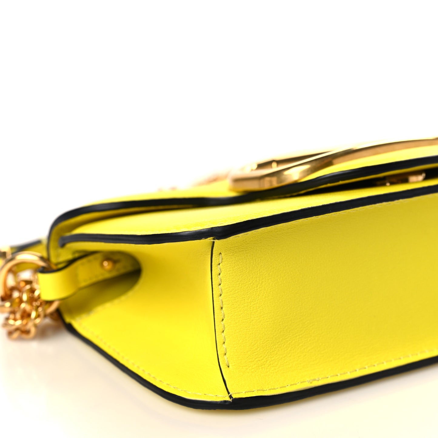 Calfskin Vlogo Small Loco Shoulder Bag Shocking Yellow