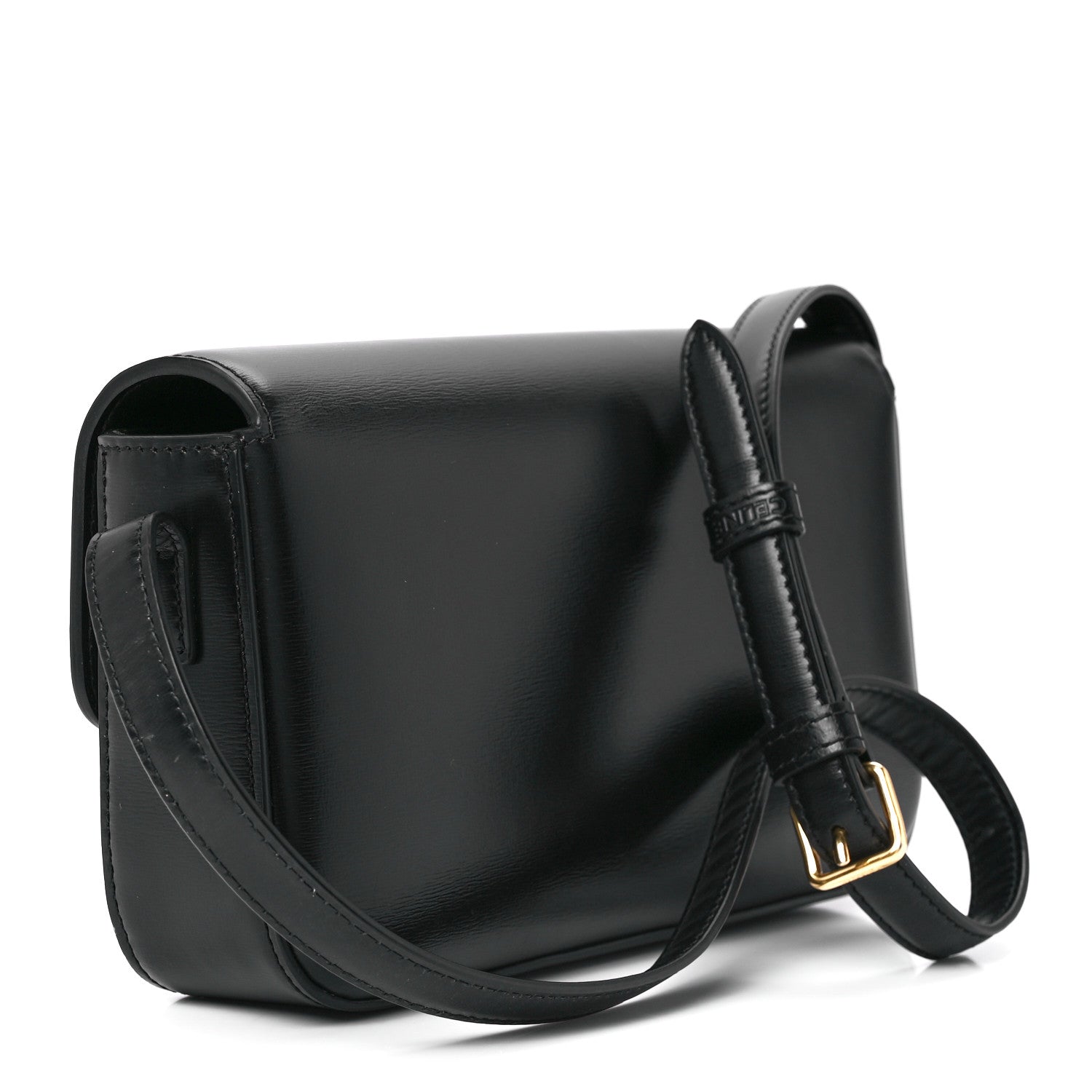 Celine Shiny Calfskin Triomphe Shoulder Bag Black 3 of 13