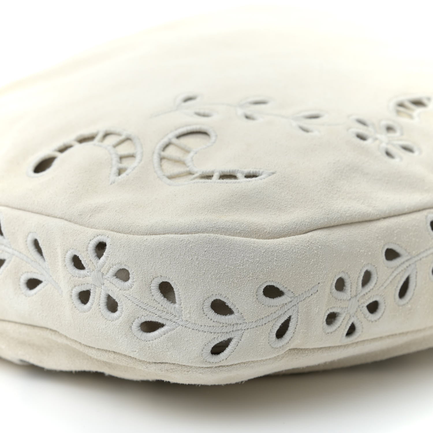 Chanel Suede Embroidered Flap White 10 of 10