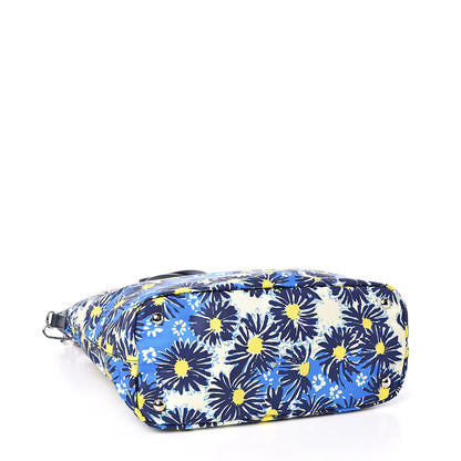 Prada Tessuto Nylon Saffiano Floral Print Tote Bluette Dis Primule 4 of 10
