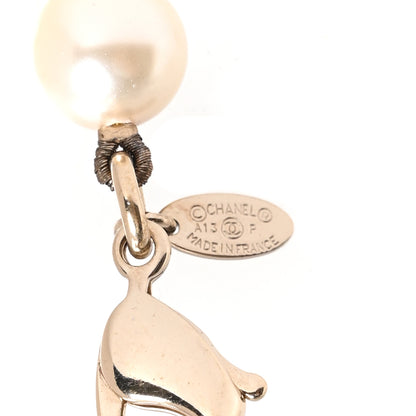 Chanel Crystal Pearl CC Short Necklace Gold 5 of 6