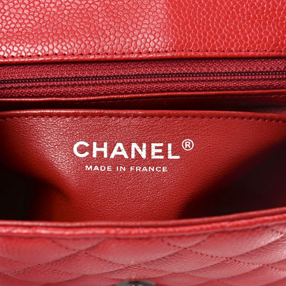 Chanel Caviar Quilted Mini Square Flap Red 6 of 11