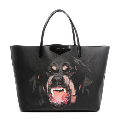 Givenchy Textured Coated Canvas Rottweiler Pint Large Antigona Tote Black 1 of 8
