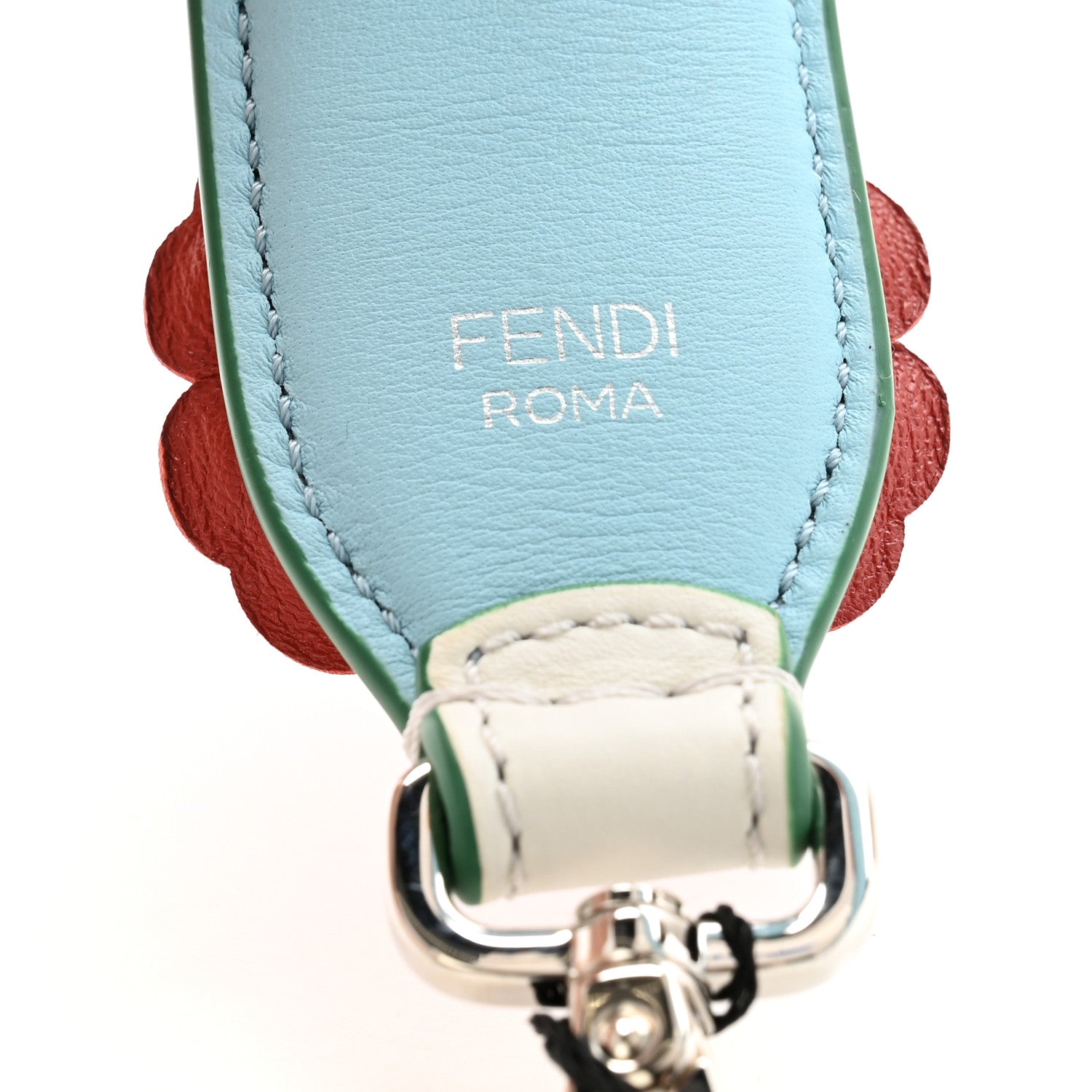 Fendi Vitello Dolce Flowerland Bi-Color Studded Strap You White Ice Multicolor 3 of 5