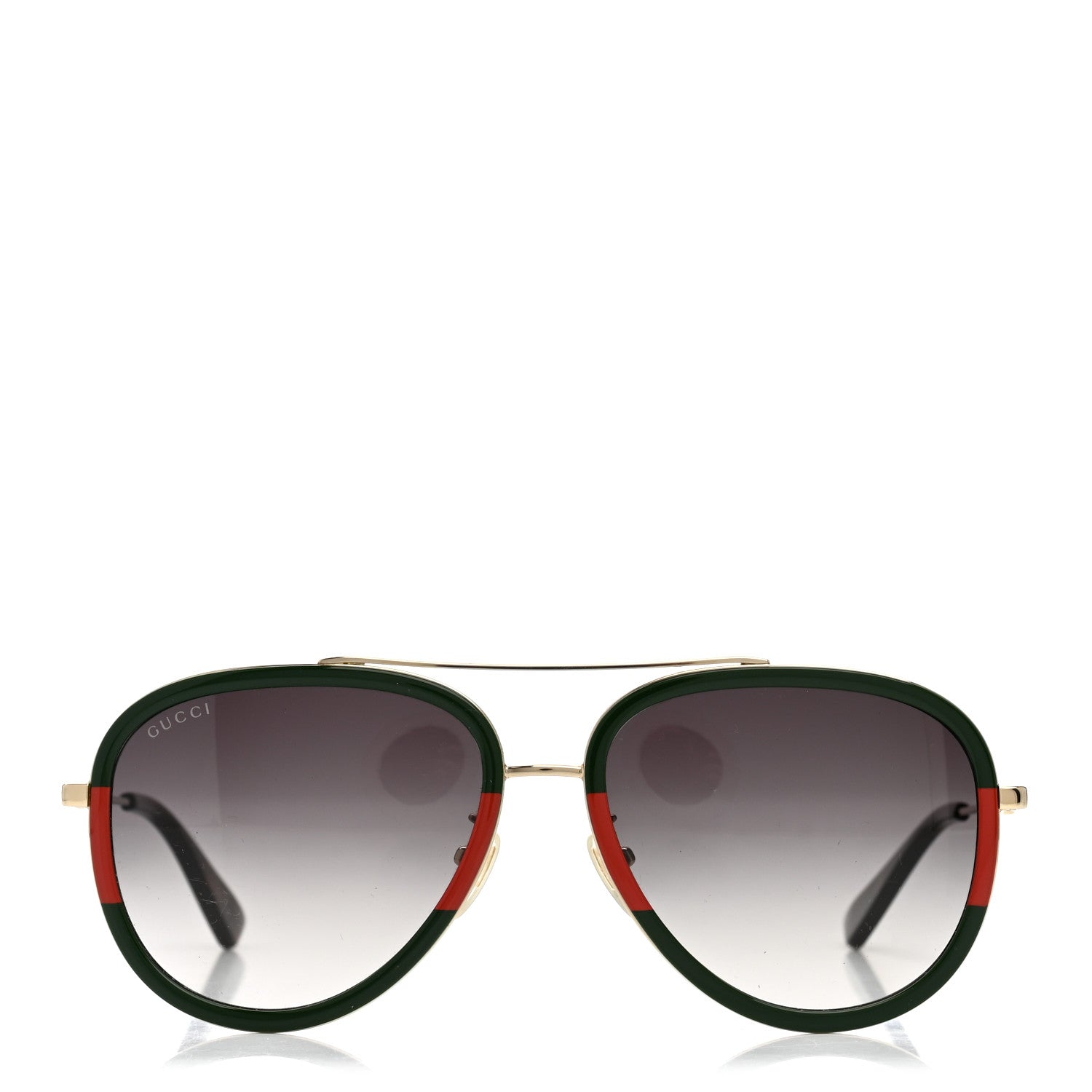 Gucci Web Aviator Sunglasses GG0062S Green Red 2 of 8