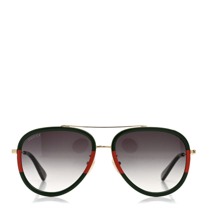 Gucci Web Aviator Sunglasses GG0062S Green Red 2 of 8