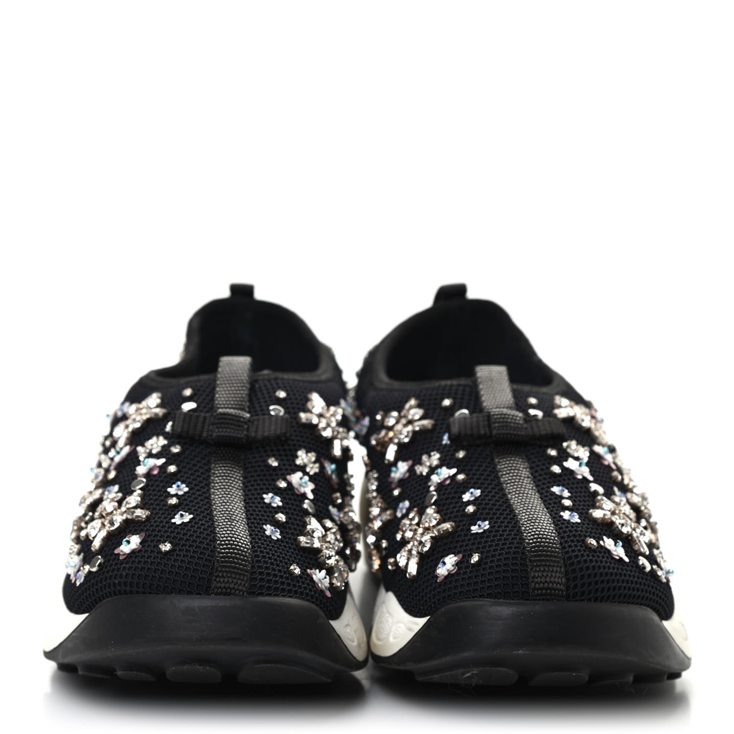 Christian Dior Technical Canvas Embellished Dior Fusion Sneakers 38.5 Black White 2 of 7
