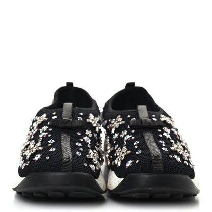 Christian Dior Technical Canvas Embellished Dior Fusion Sneakers 38.5 Black White 2 of 7
