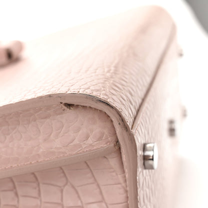 Saint Laurent Calfskin Crocodile Embossed Baby Sac De Jour Rose Antic 14 of 18