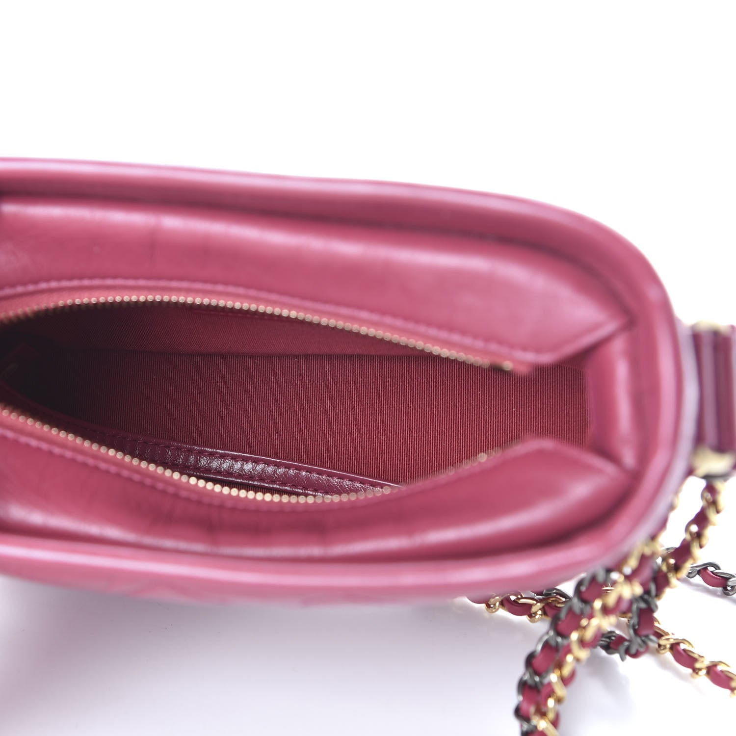Chanel Aged Calfskin Quilted Small Gabrielle Hobo Dark Pink 5 of 10