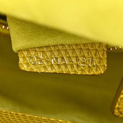 Christian Dior Lizard Gradient Mini Lady Dior Yellow Dark Green 7 of 10