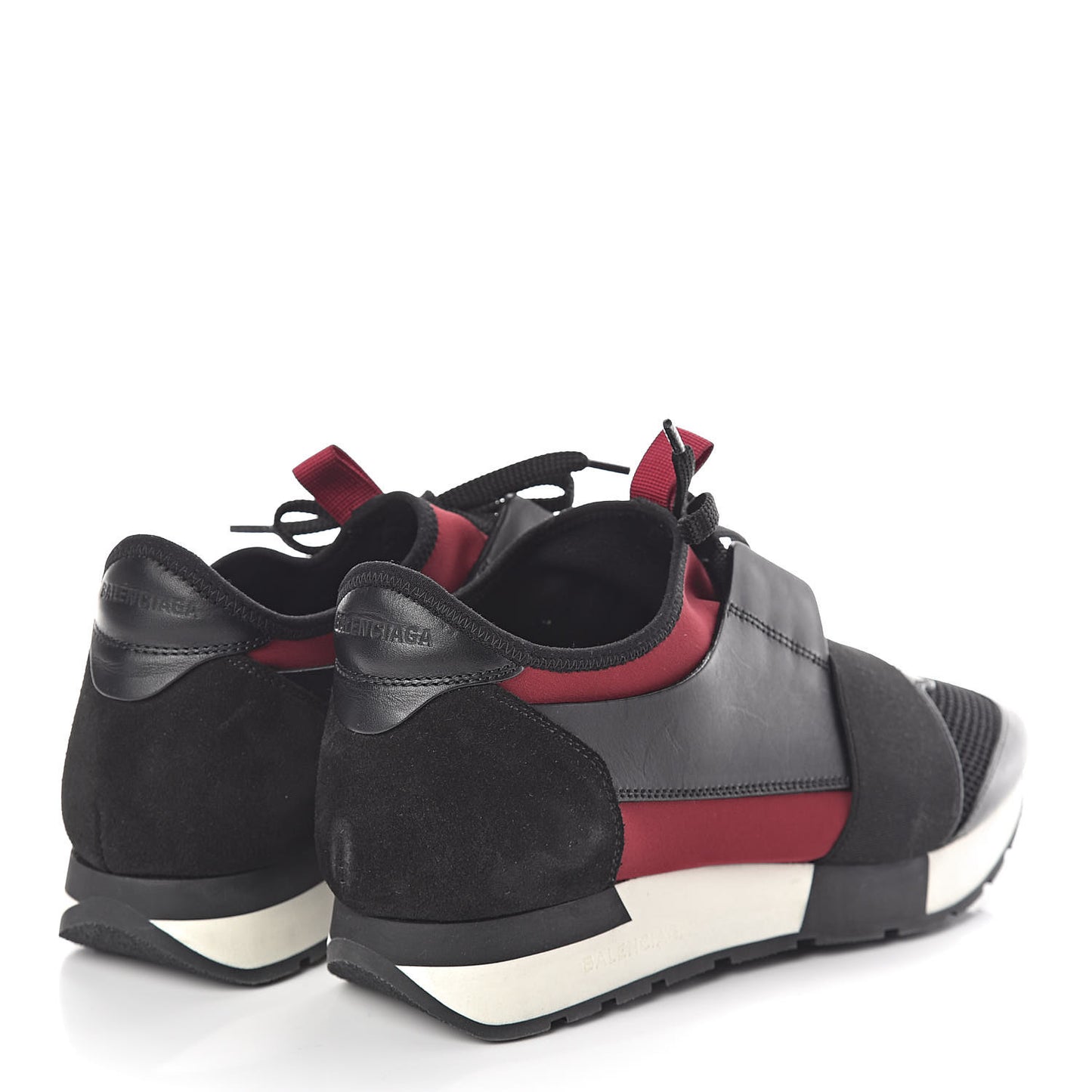 Calfskin Womens Race Runner Sneakers 39 Black Bordeaux