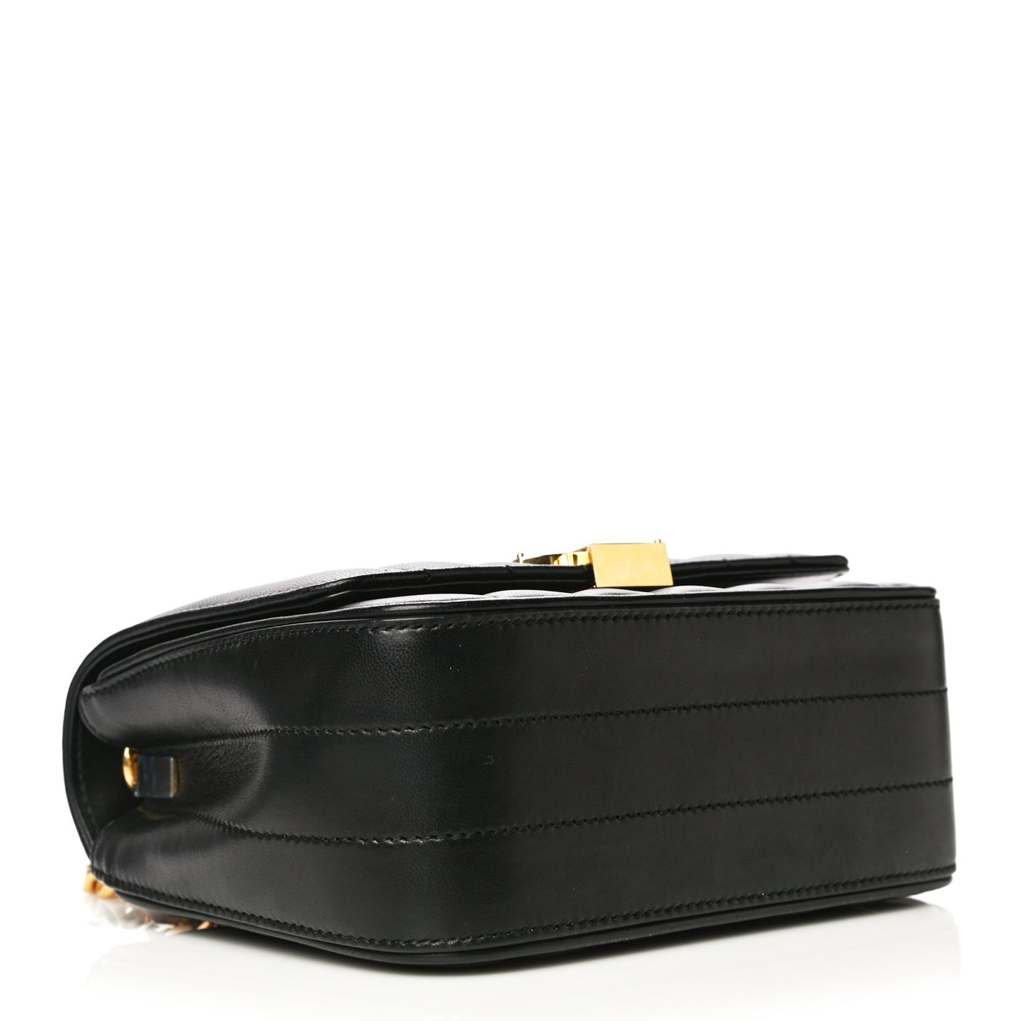 Lambskin Matelasse Monogram Small Vicky Chain Bag Black