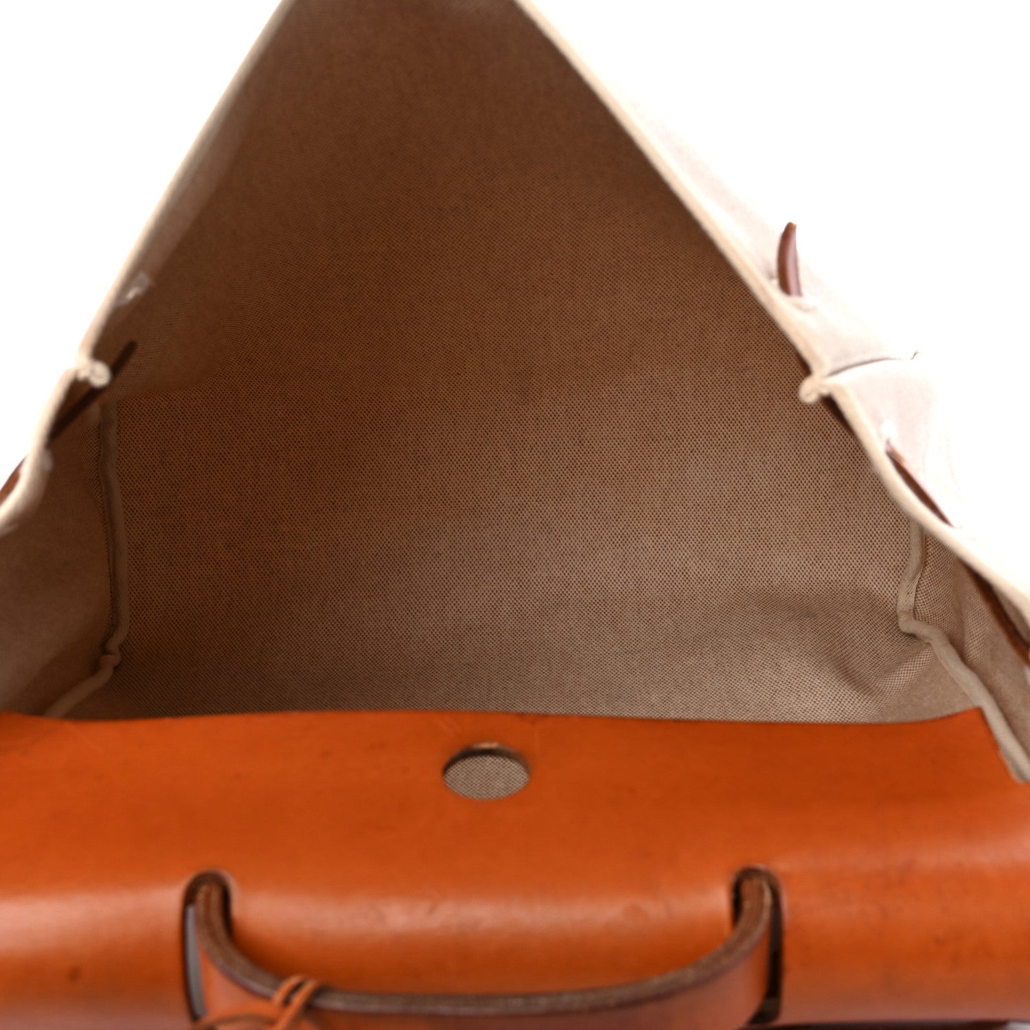 Hermes Toile Vache Calfskin Herbag 39 GM Natural 5 of 17
