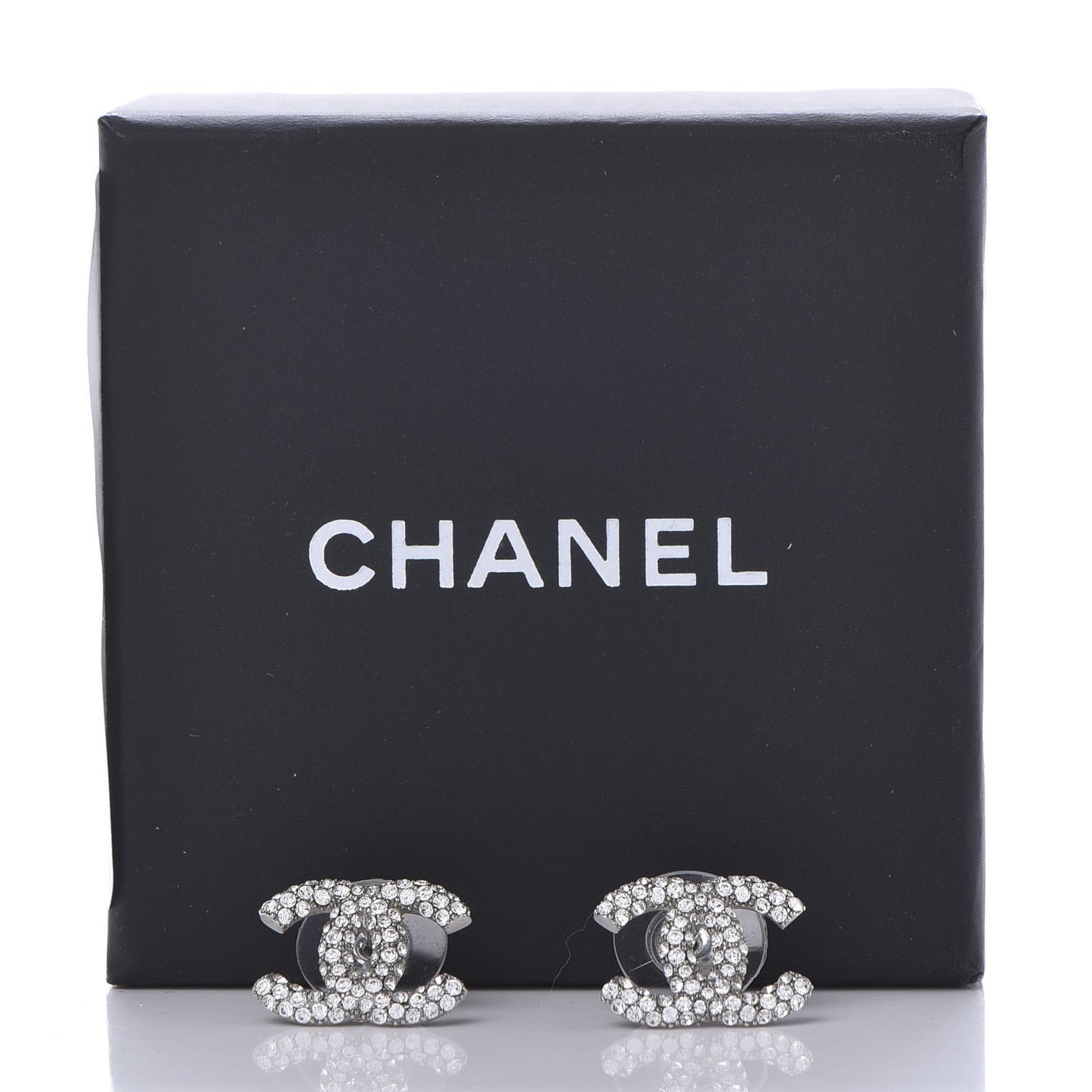 Crystal Mini CC Earrings Silver