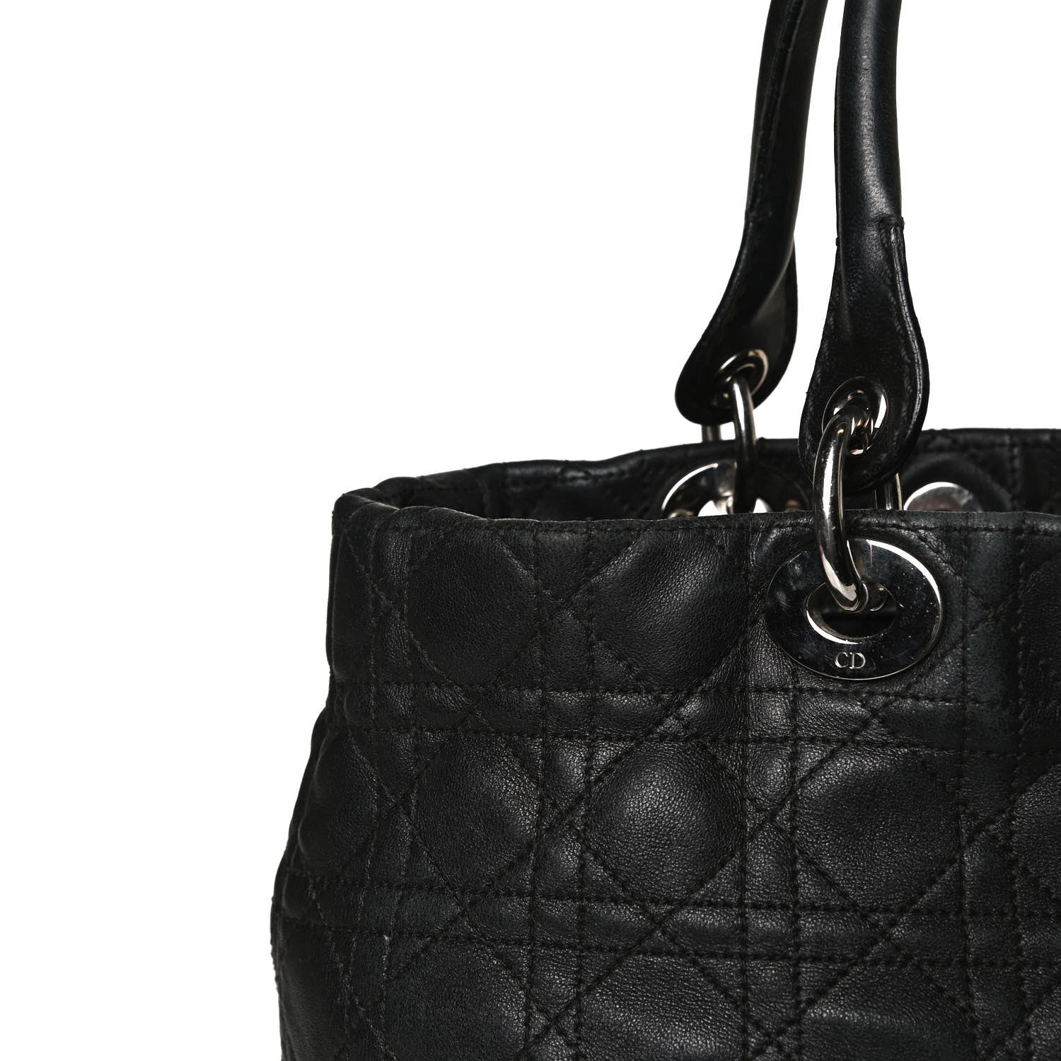 Christian Dior Lambskin Cannage Medium Soft Lady Dior Black 9 of 10