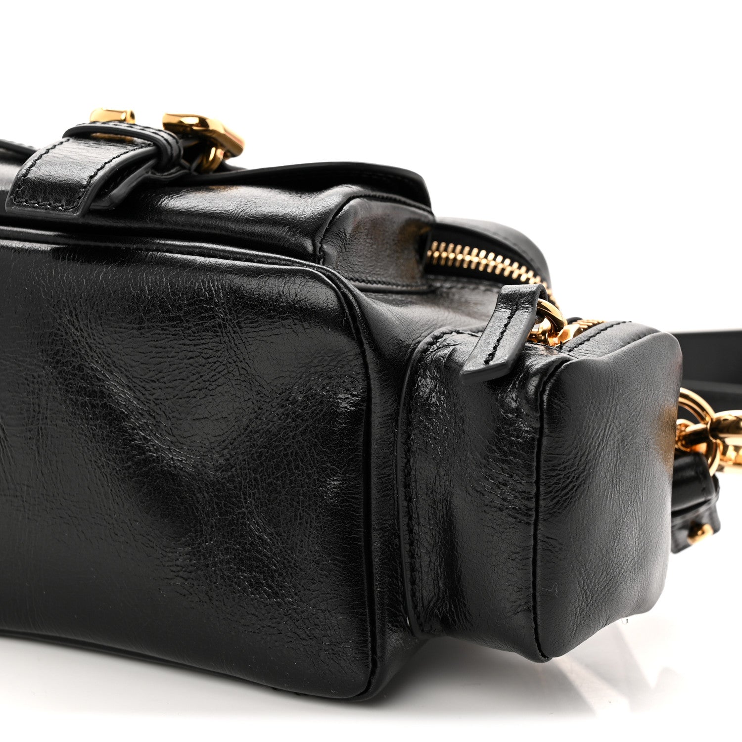 Chloe Shiny Buffalo Small Double Carry Camera Bag Black 10 of 10