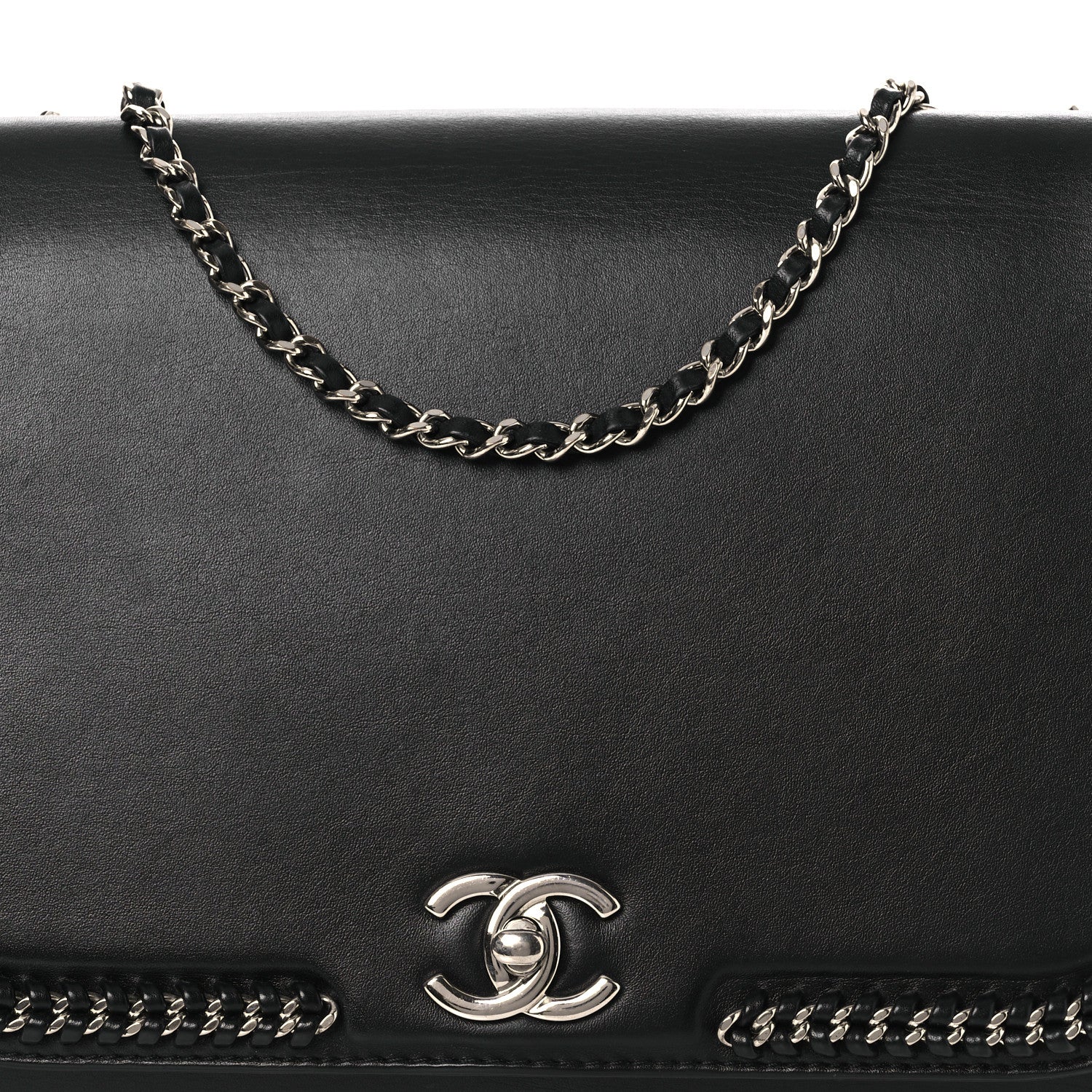 Chanel Calfskin Braided Small Chic Flap Black 8 of 10