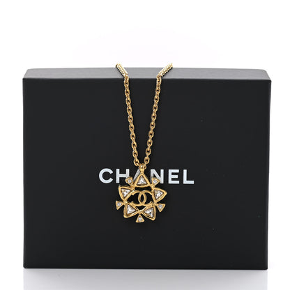 Chanel Crystal CC Pendant Necklace Gold 5 of 5