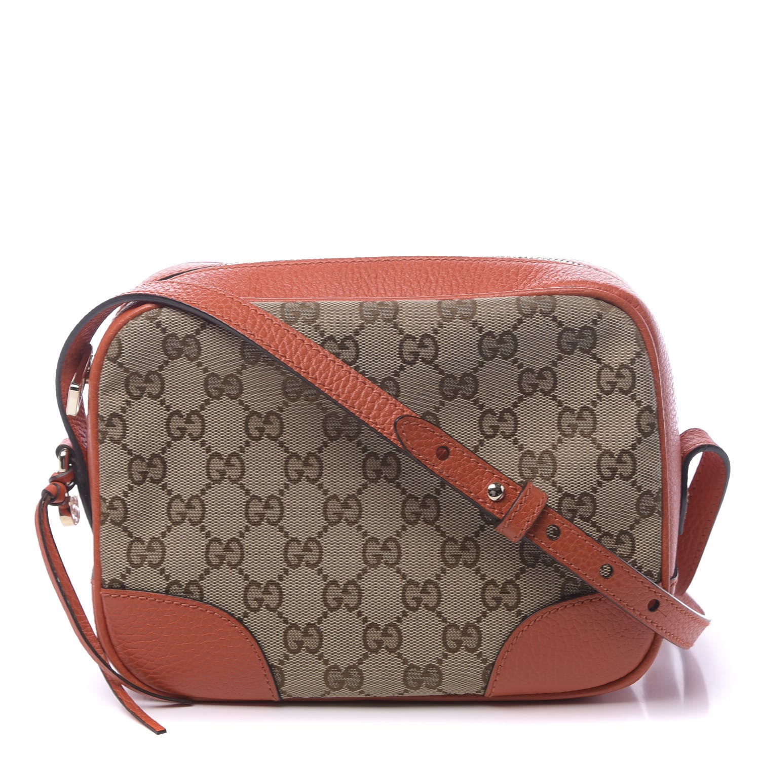 Gucci Monogram Dollar Calfskin Mini Bree Messenger Bag Beige Ebony Sun Orange 1 of 10