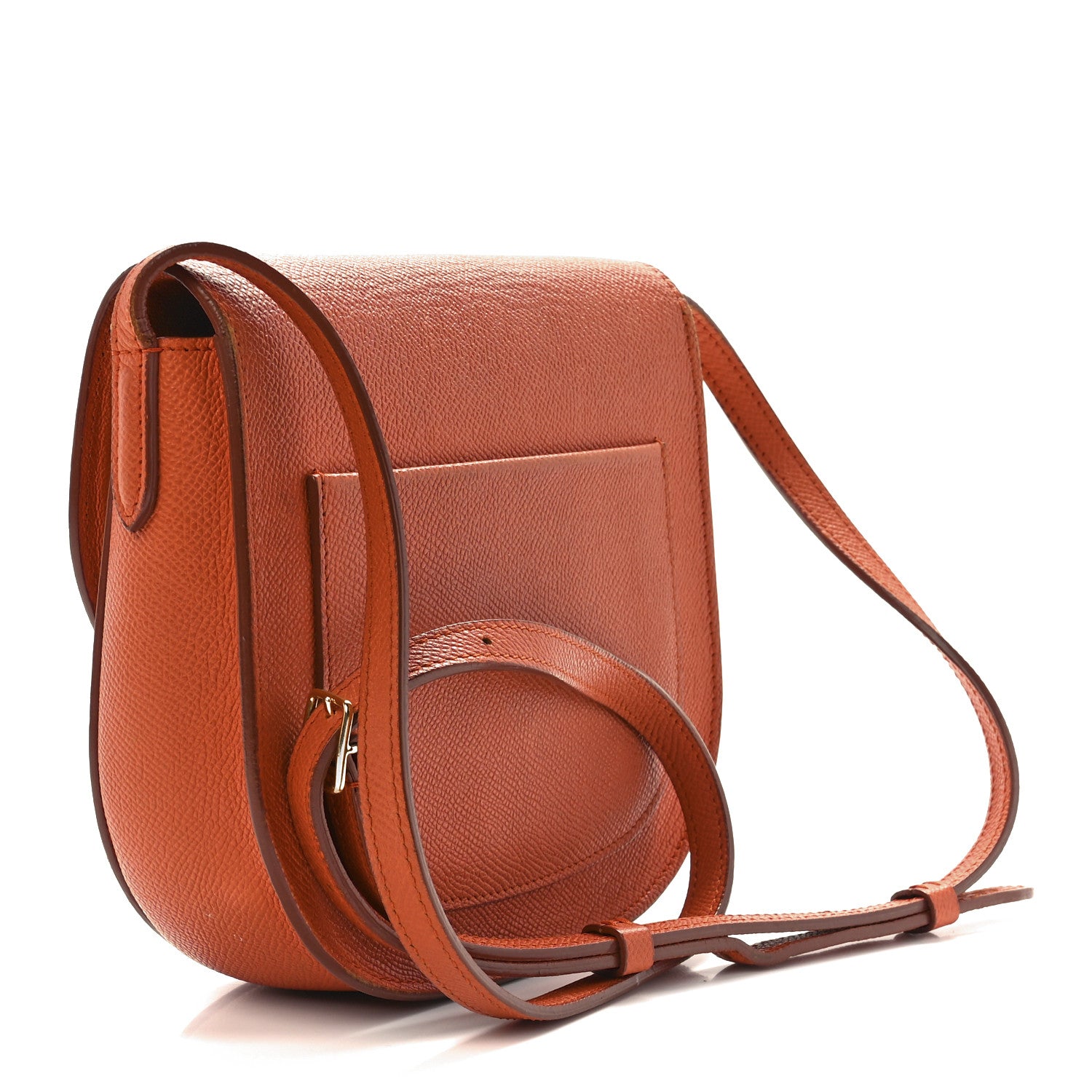 Celine Grained Calfskin Small Trotteur Carnelian 3 of 13