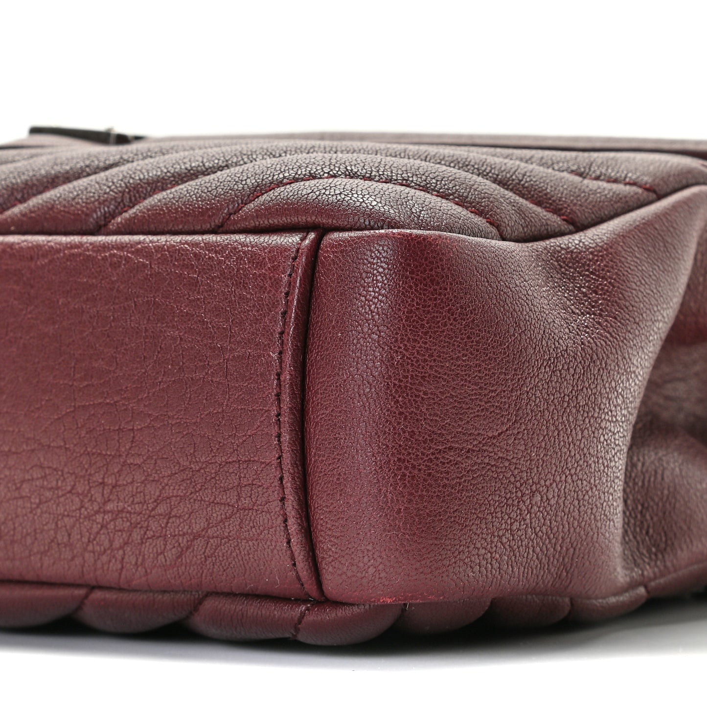 Sheepskin Matelasse Chevron Monogram Medium College Bag Rouge Legion