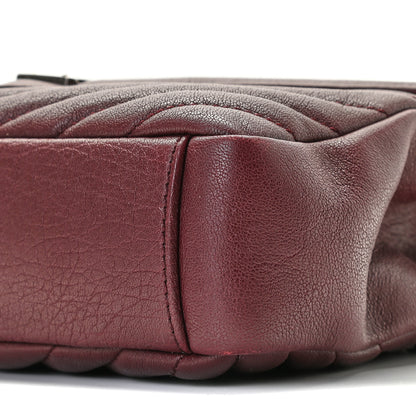 Saint Laurent Sheepskin Matelasse Chevron Monogram Medium College Bag Rouge Legion 5 of 8