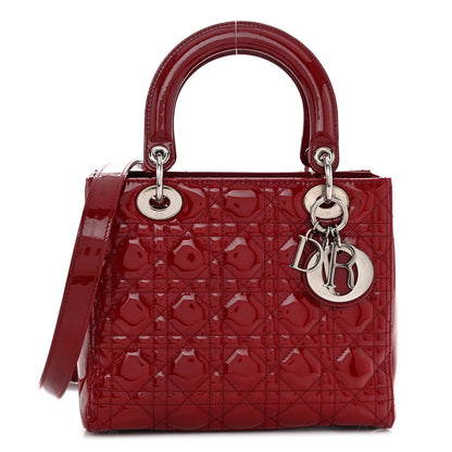 Christian Dior Patent Cannage Medium Lady Dior Red 1 of 9