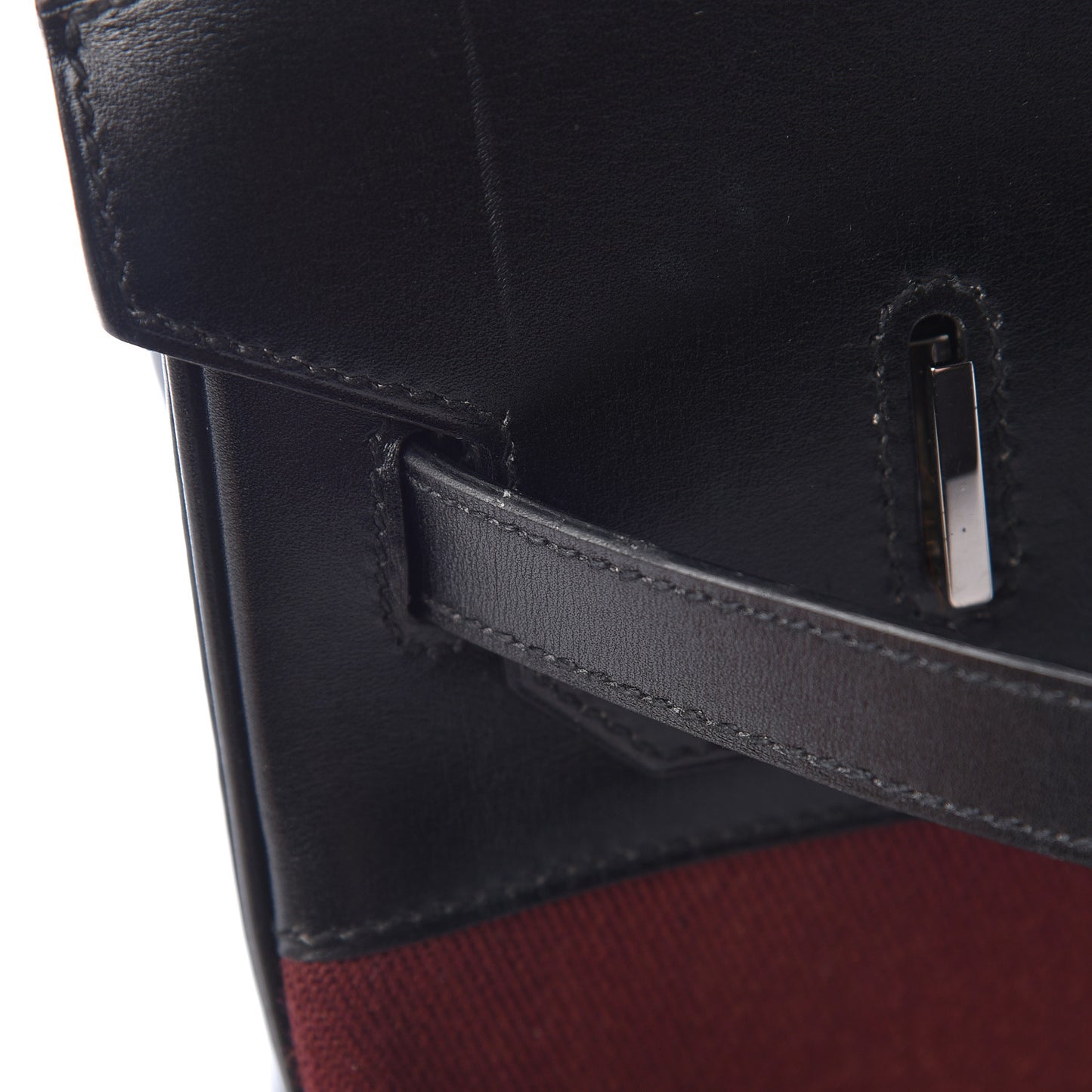 Toile Box Potamus Birkin 35 Black Rouge H