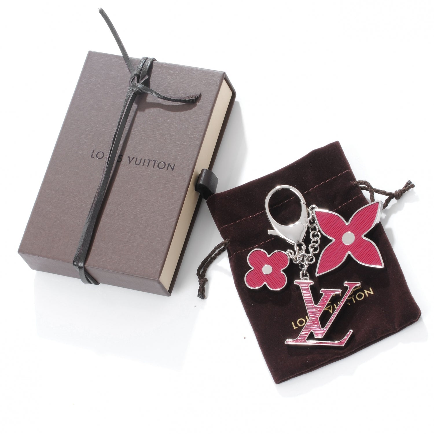 Louis Vuitton Fleur d Epi Bag Charm Fuchsia 2 of 6