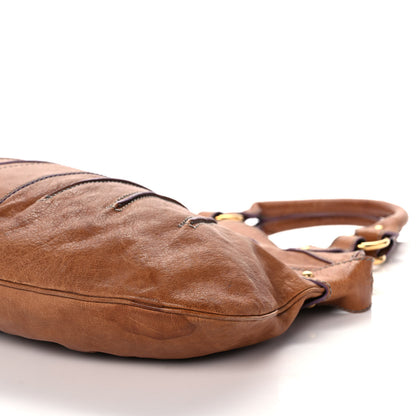 Valentino Garavani Calfskin Pleated Hobo Brown 9 of 15