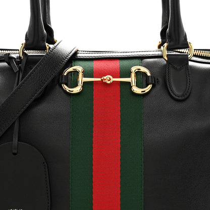 Gucci Calfskin Web Large Borsetto Boston Black 8 of 10