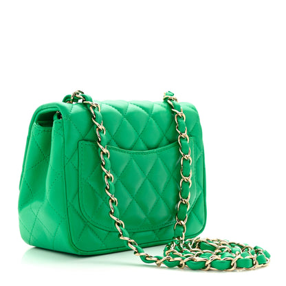 Chanel Lambskin Quilted Mini Square Flap Green 3 of 16
