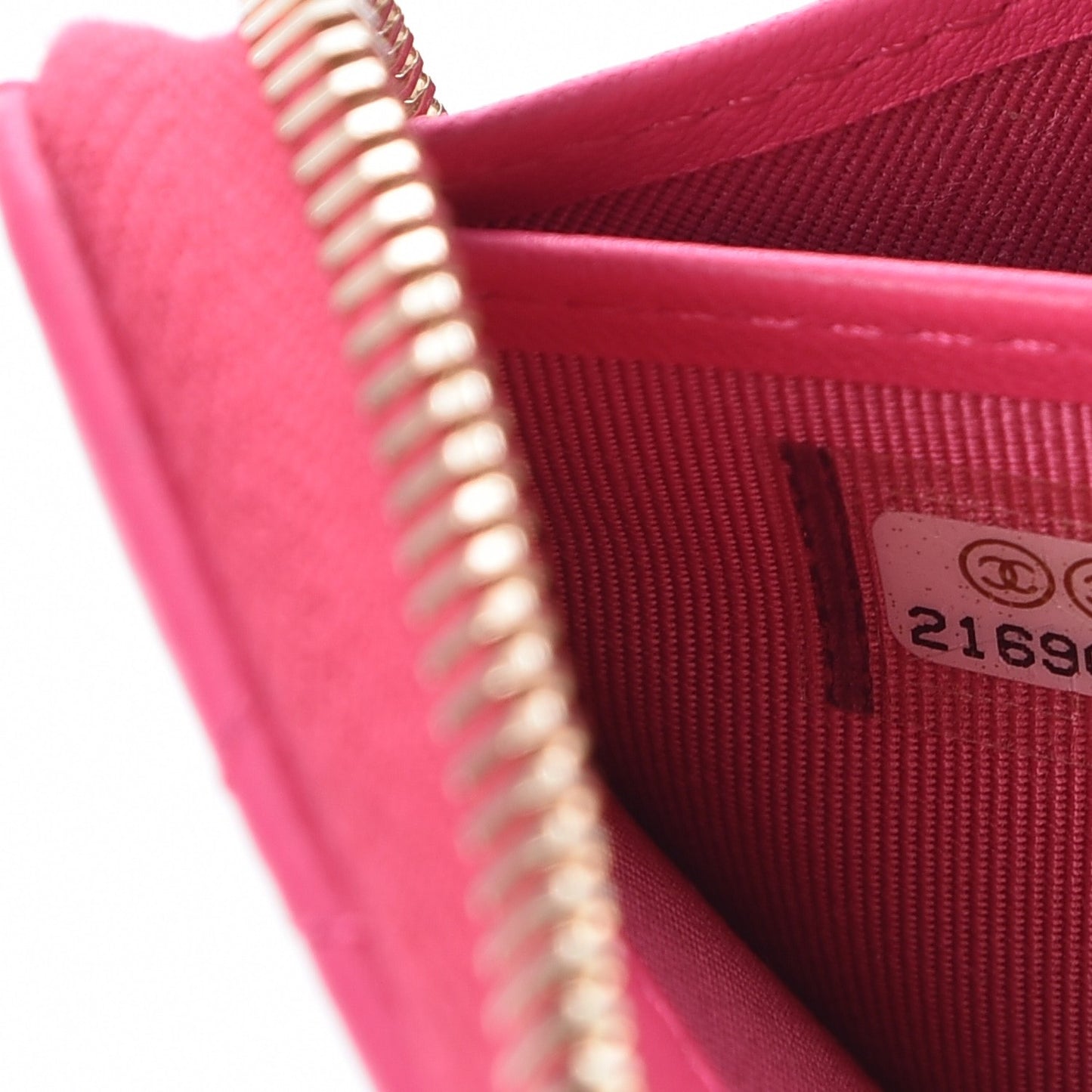 Lambskin Quilted Large Gusset Zip Around Wallet Fuchsia