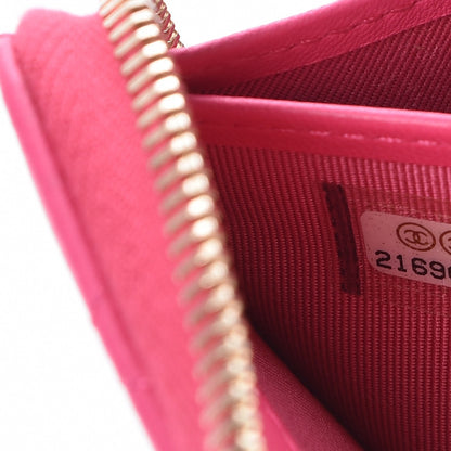 Chanel Lambskin Quilted Large Gusset Zip Around Wallet Fuchsia 8 of 8